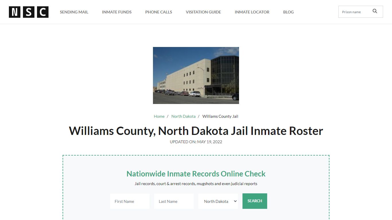 Williams County, North Dakota Jail Inmate List